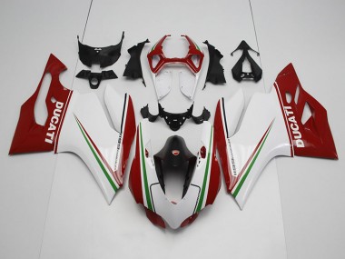 Cheap 2011-2014 White Red Ducati 1199 Motor Bike Fairings