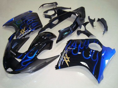 Cheap 1996-2007 Black Blue Flame Honda CBR1100XX Blackbird Bike Fairing